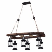 Distribuidor - Lâmpadas Diversas | Lâmpadas Rústicas | COLGANTE RUSTICO CORTIJO 6XE27 MARRON Ref: 124496102
